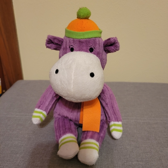 Monkeez and Friends Emma Hippopotamus 8" Purple Hippo Stuffed Animal - Picture 1 of 8